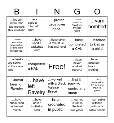 MiCamp 2023 Bingo Card