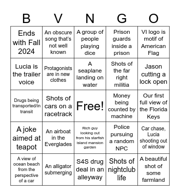Dark Bingo Card