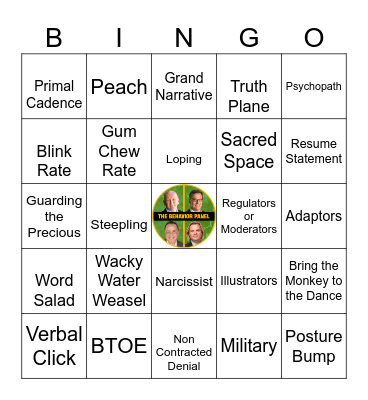Behavior Panel Bingo Card