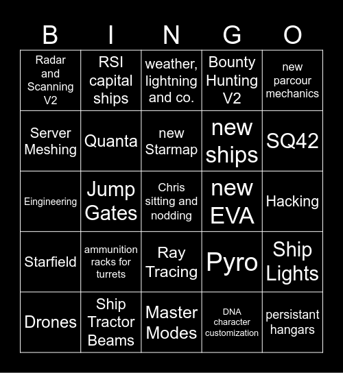 Citizen Con Bingo Card