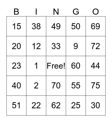 OnePlusOne Bingo Card