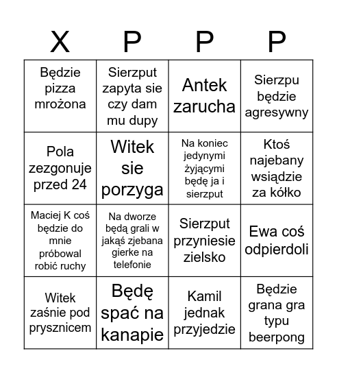 Urodziny Witka Bingo Card