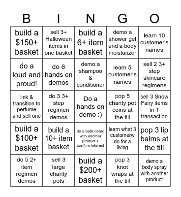 WEEKEND BINGO Card
