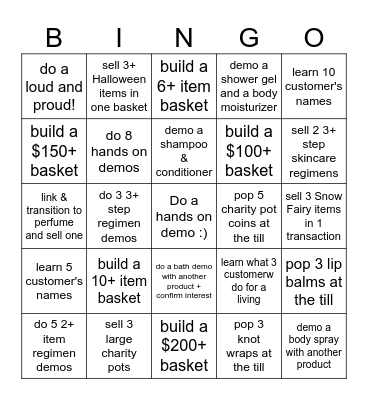WEEKEND BINGO Card