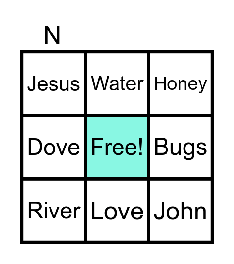 JOHN THE BAPTIST Bingo Card