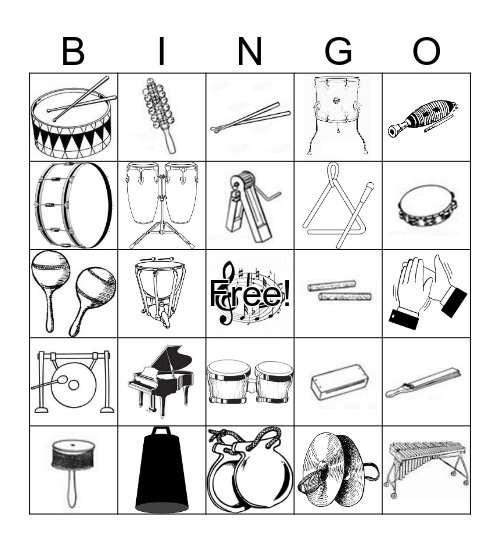 Percussion Bingo Card