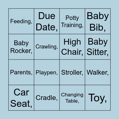Bhatt Baby Bingo Card