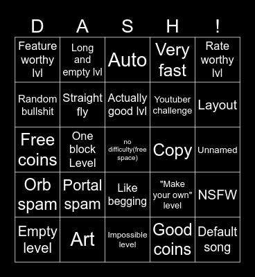 Recent Tab Bingo Card