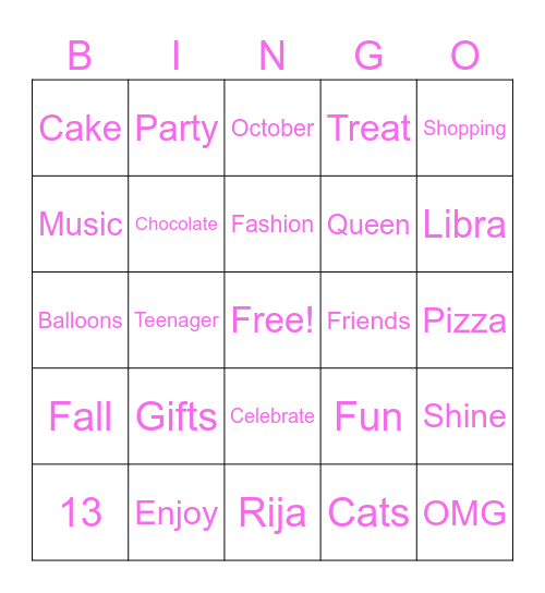 BINGO Card