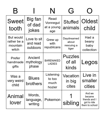 Traefina bingo Card