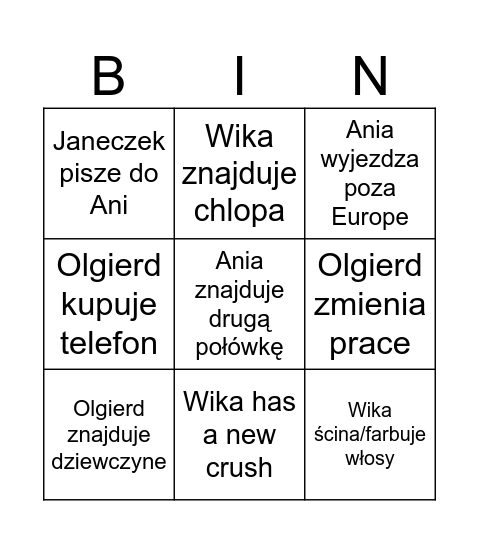 2024 Bingo Card