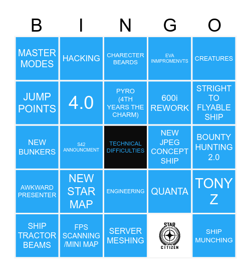 Citizencon 2953 Bingo Card