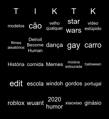 FYP tiktok Bingo Card