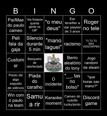 Call do Caixote Bingo Card