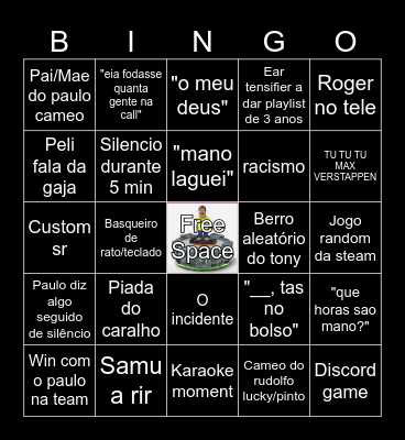 Call do Caixote Bingo Card