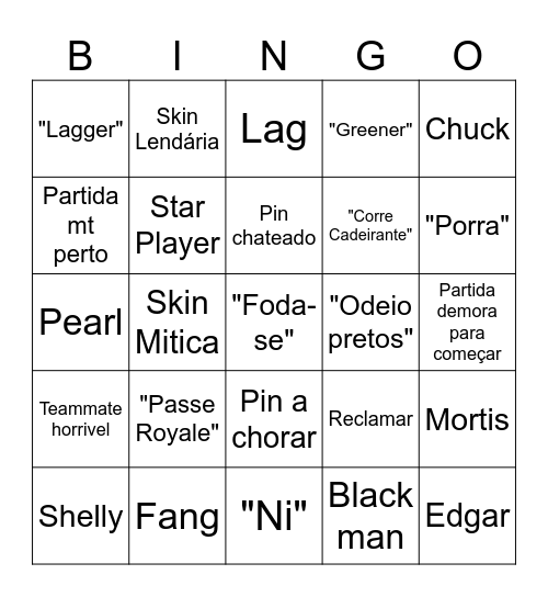 Bingo Do Amarelo Bingo Card