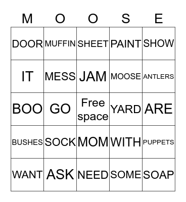 IF YOU GIVE A MOOSE A MUFFIN Bingo Card