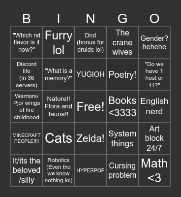 ECHOS Bingo Card