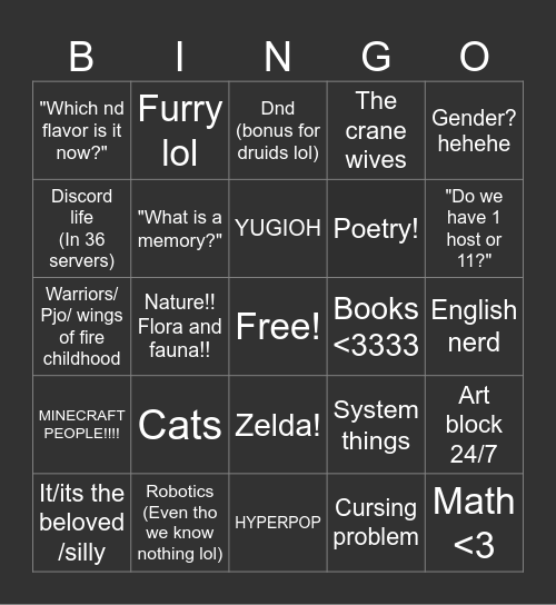 ECHOS Bingo Card