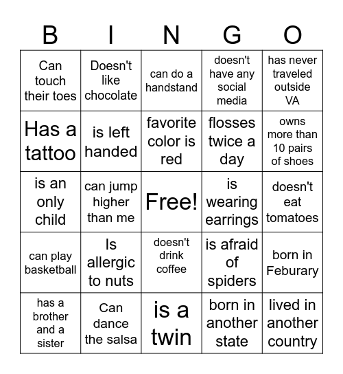 Bingo Card