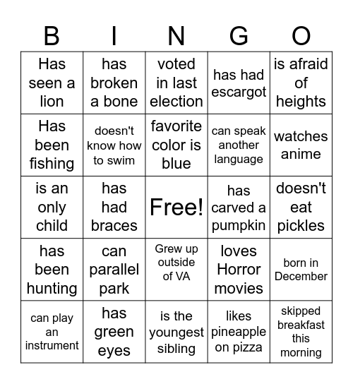 Bingo Card