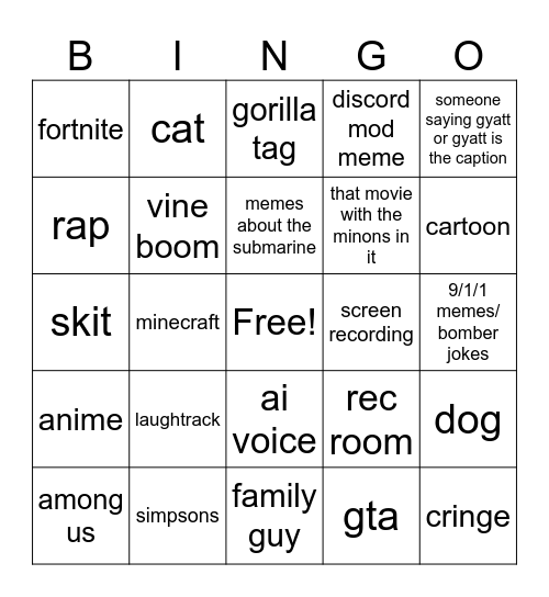 memes lol Bingo Card