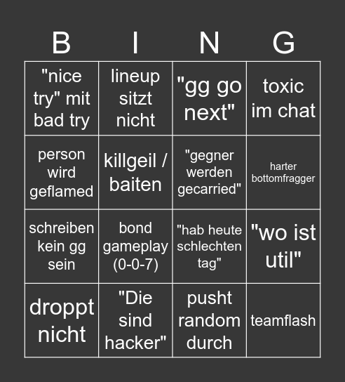 Valorant Premier Bingo Card