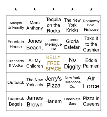 MACKIE KELLY BIRTHDAY BINGO Card
