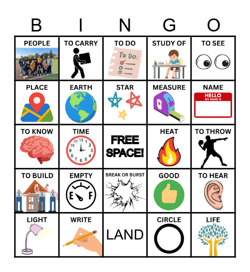 GREEK AND LATIN BINGO Card