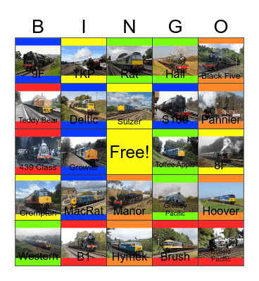 50 Famous British Locomotives Bingo Card