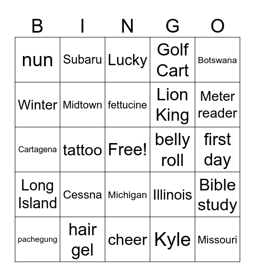 Donnellan Day Bingo! Bingo Card