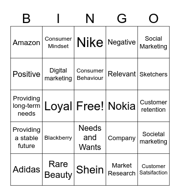 Quiz Bingo! Bingo Card