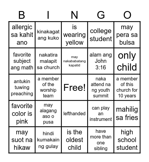 KKB BINGO GAME Bingo Card