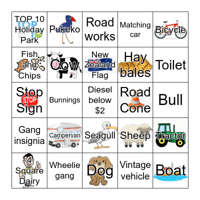 Road Trip Bingo Card