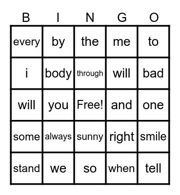 TV Programs Bingo Card