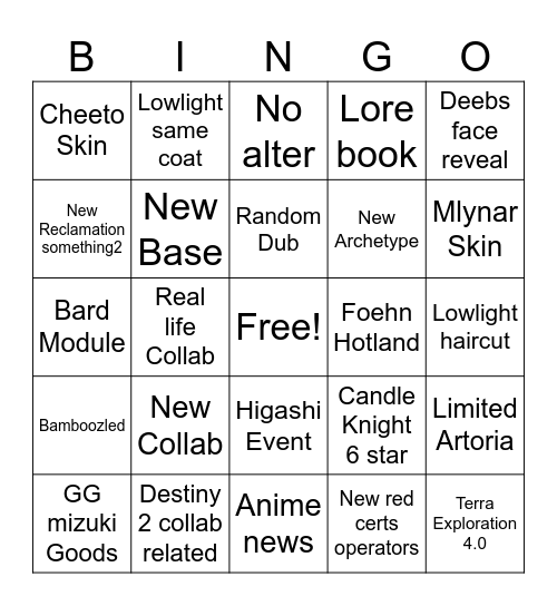 hahahaha Bingo Card