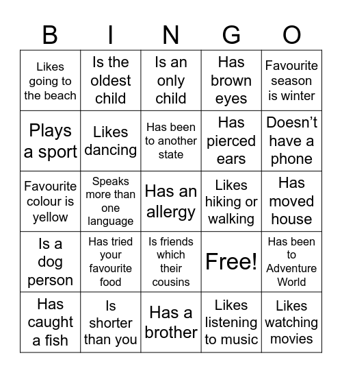 Bingo Card