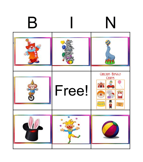 Bingo Circus Bingo Card