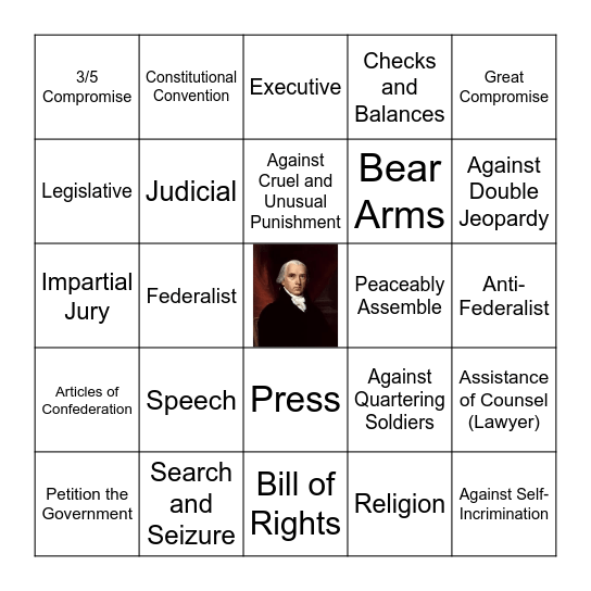 Constitution Bingo Card