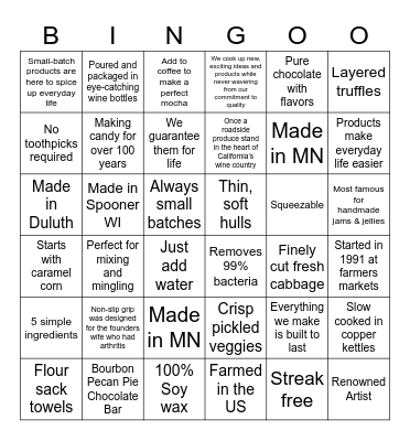 DuluthKitchenCo Oct 22 2023 Bingo Card