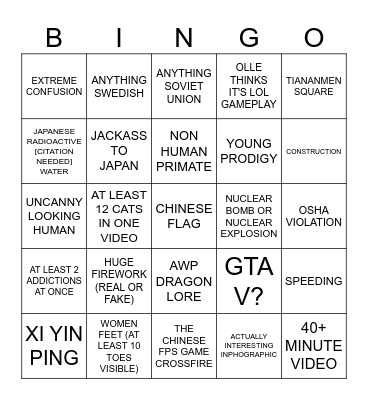 DOUYIN BINGO Card