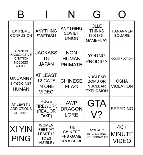 DOUYIN BINGO Card