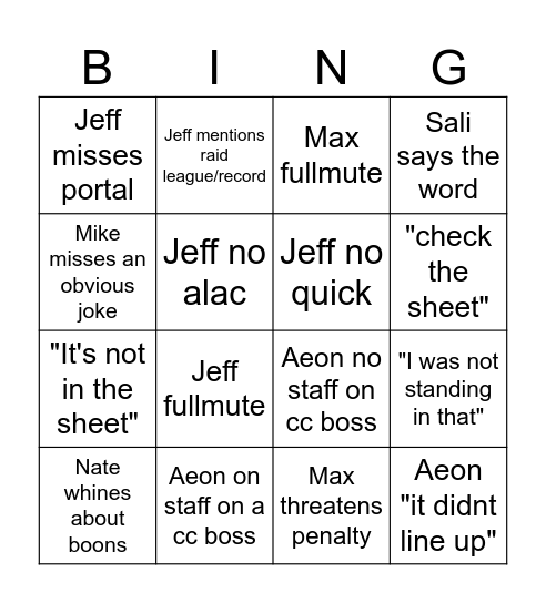 BINGO Card