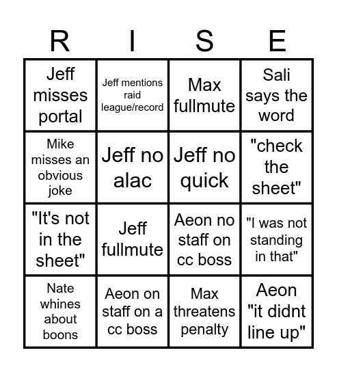 BINGO Card