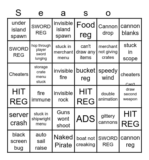 Bug Bingo Card