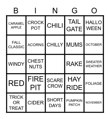 FALL BINGO Card