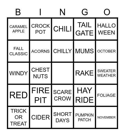 FALL BINGO Card