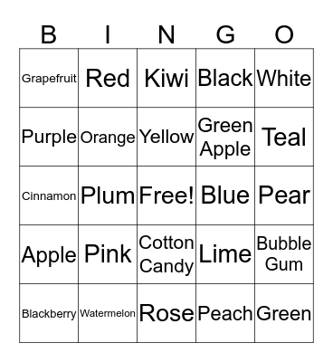 Jelly Bean Bingo Card