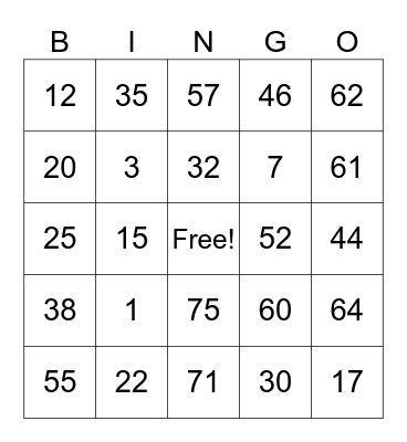 BINGO LA REINA Bingo Card