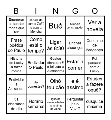 Bingo da Arlete Bingo Card